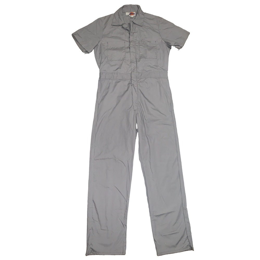 Dickies Men's Short Sleeve Coveralls Jumpsuit Size 38 M Gray Mechanic Workwear